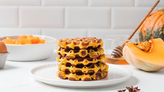 Тыквенные вафли с кукурузной мукой