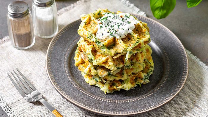 Кабачковые вафли с рисовой мукой